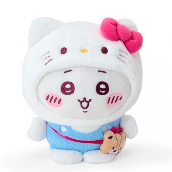 The Chiikawa × Sanrio Characters collaboration features mascots in fuzzy costume crossovers, with 21 new items releasing June 13 nationwide